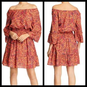 Le Gali Sabrina Floral Off Shoulder Dress Medium NWT